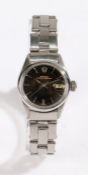 Rolex Oyster Perpetual Date stainless steel ladies wristwatch, model no. 6516, case no. 301977,