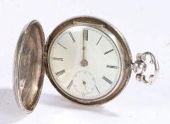 Victorian silver hunter pocket watch, the case London 1941, maker mark possibly James Green, the