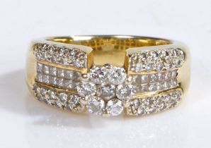 An 18ct yellow gold diamond cluster ring. Total approx. diamond carat weight: 1.05cts. Colour: H-