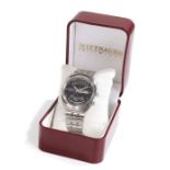 Wittnauer 2000 "Time Machine" gentleman's stainless steel wristwatch, circa 1970, the signed dark