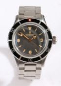 Steinhart Ocean One Vintage gentleman's stainless steel wristwatch, circa 2014, the signed black