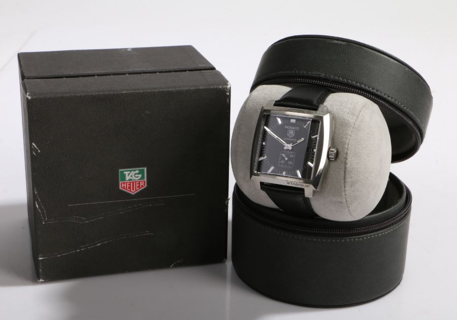 Tag Heuer Monaco automatic gentleman's stainless steel wristwatch, ref. WW2110, the signed black - Image 2 of 2