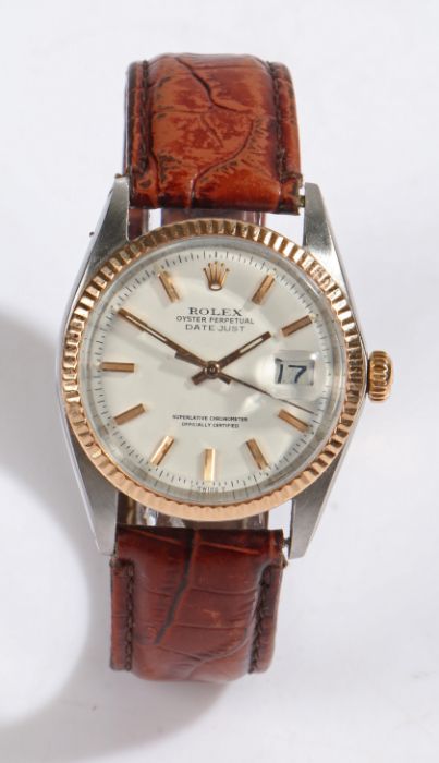 Rolex Oyster Perpetual Datejust stainless steel and rose gold gentleman's wristwatch, model no.