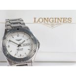 Longines Admiral gentleman's stainless steel wristwatch, model no. L3 600 4, the signed white dial