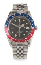 Rolex Oyster Perpetual GMT Master stainless steel gentleman's wristwatch, ref. 6542, case no.