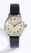 Jaeger le Coultre stainless steel gentleman's wristwatch, movement no. 377797, the signed silver