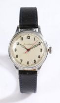 Jaeger le Coultre stainless steel gentleman's wristwatch, movement no. 377797, the signed silver