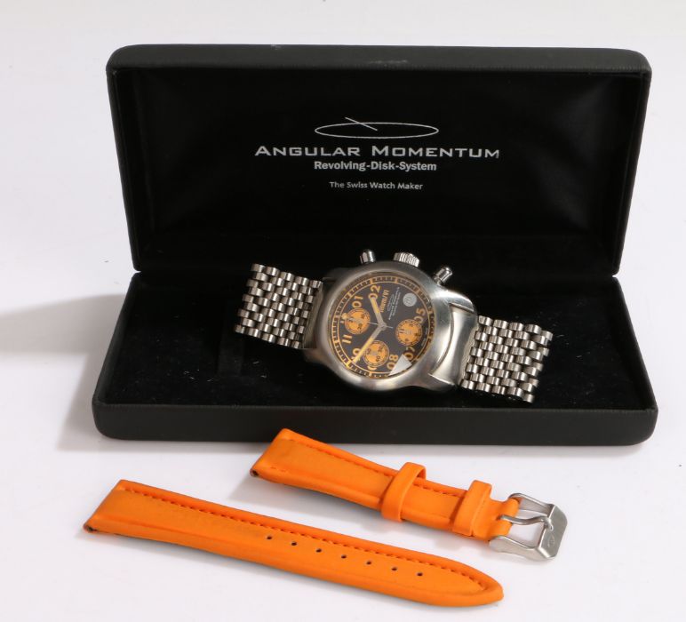 Angular Momentum Illum VI gentleman's stainless steel chronograph wristwatch, the signed black - Image 2 of 3