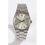Omega Automatic stainless steel gentleman's wristwatch, circa 1971, the signed silver dial with