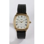 Longines 9 carat gold gentleman's wristwatch, case no. 18220362, circa 1977, the signed white dial