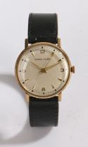 Smiths Astral gentleman's 9 carat gold wristwatch, the signed white dial with triangular makres