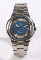 Omega Dynamic stainless steel gentleman's wristwatch, the signed blue dial with silvered chapter