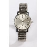 Tissot Seastar gentleman's stainless steel wristwatch, the signed silver dial with baton markers and