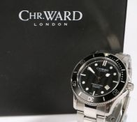 Christopher Ward C60 Trident Pro 300m / 1000ft gentleman's stainless steel wristwatch, circa 2014,