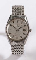 Omega Seamaster stainless steel gentleman's wristwatch, the signed silver dial with baton markers,