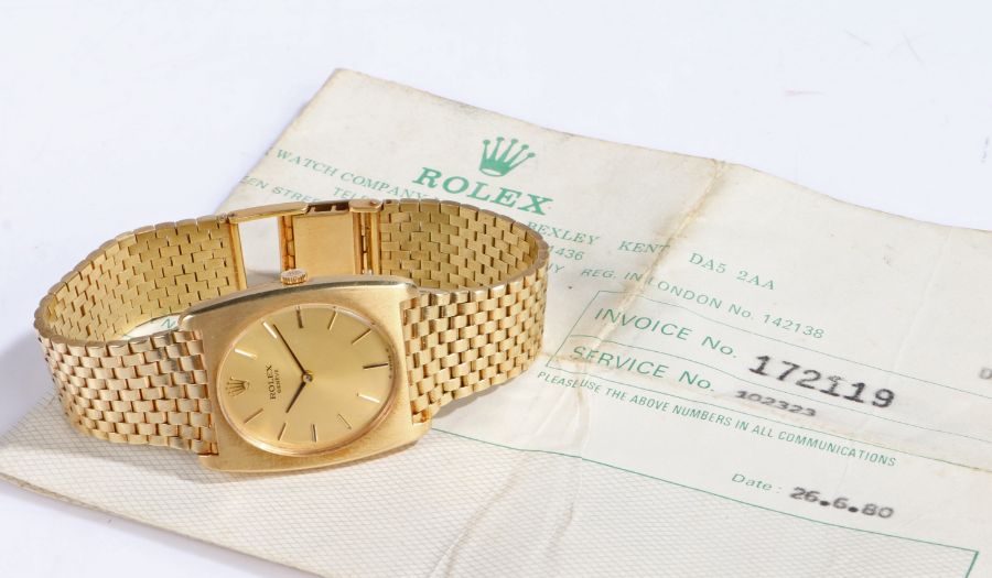 Rolex Geneve 14 carat gold gentleman's watch, case ref. 93370, cal. no. 1400, circa 1954, the signed - Bild 3 aus 3
