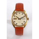 Jaeger le Coultre Club rolled gold gentleman's wristwatch, circa 1980, the signed cream and