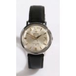 Omega Constellation stainless steel gentleman's wristwatch, circa 1977, the signed silver dial