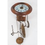 20th century postman alarm clock, with a pale blue and white dial with Roman numerals