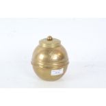 George V British Empire Exhibition 1924 brass tea caddy of orb form made by Liptons, 13cm high