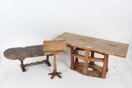 Three 20th century oak architects furniture models, to include an extending dining table, an unusual