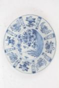 Chinese Kraak porcelain plate, 18th century, centred with a motif of flowers, butterflies and an