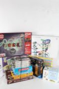 Collection of various games, puzzles and toys, to include a Dickie Toys truck, a giant marble