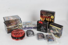 Collection of James Bond DVD's, twelve classic novels on CD, Top Trumps etc., (qty)