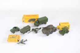 Dinky Toys, to include 621 3-Ton Army wagon, 670 Armoured Car, and 736 Hawker Hunter Fighter (all