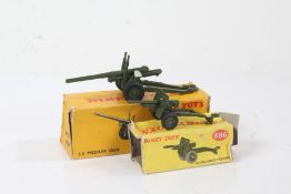 Dinky Toys, 692 5.5 Medium Gun, and 686, 25-Pounder Field Gun, both in original boxes (2)