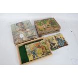 Three early 20th century children's block sets, two depicting a sailor boy, one housed in original