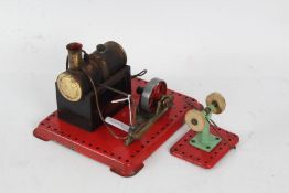 Mamod steam engine with burner, 19cm wide and buffer wheel (2)