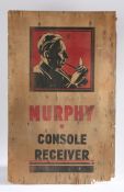 Murphy Console Receiver plywood advertising panel (originally from the packing case which housed the