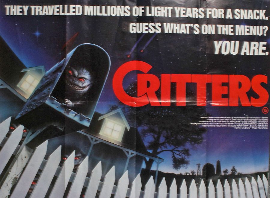 Critters, British Quad Poster, starring Dee Wallace Stone, Terence Mann, M. Emmet Walsh