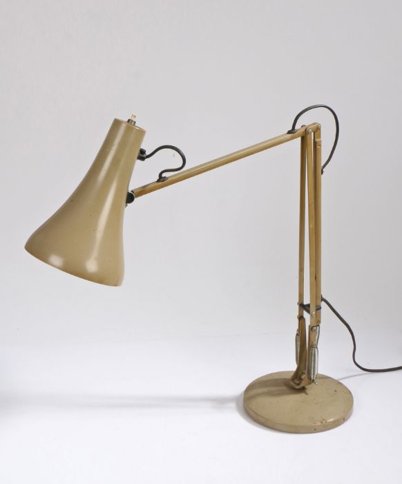 Anglepoise desk lamp, in brown with enamel shade