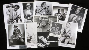 11 x press release photographs for Blues Artists Chuck Berry (4), Bo Diddley, Robert Cray (2), Buddy