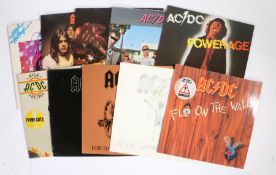 10 x AC/DC LPs. Back In Black (K50735). Dirty Deeds Done Dirt Cheap (ATL 50323). Flick Of The Switch