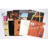 10 x AC/DC LPs. Back In Black (K50735). Dirty Deeds Done Dirt Cheap (ATL 50323). Flick Of The Switch