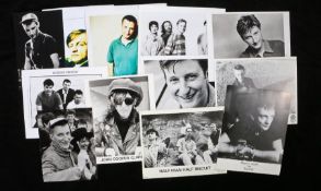 12 x New Wave/Indie press release photographs. Billy Bragg (6), John Cooper clarke, Half Man Half