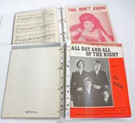 Collection of original sheet music.To include Dave Clark Five – come Home, glad All Over, Gerry