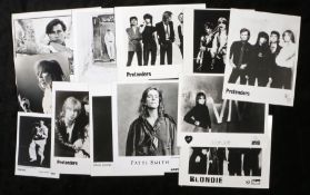 New Wave press release photographs. Artists to include Blondie, David Byrne, Patti Smith. Sold as