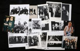 18 x Rock/Metal press release photographs. Artists to include Def Leppard, Gillan, Judas Priest,