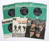 6 x Beatles 7" singles and EPs. Twist And Shout (GEP 8882). Beatles For Sale No.2 (GEP 8938). She