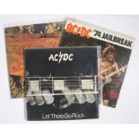 3 x AC/DC LPs.'74 Jailbreak (80178-1-Y). Let There Be Rock (APLP.022), New Zealand pressing. T.N.