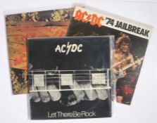 3 x AC/DC LPs.'74 Jailbreak (80178-1-Y). Let There Be Rock (APLP.022), New Zealand pressing. T.N.