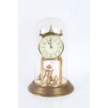 Kundo anniversary clock, under glass dome, 30cm tall