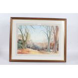 H. Thompson (British) "Banstead Woods", watercolour on board, signed (lower-right), housed in a