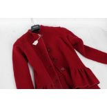 Emporio Armani red cord style three quarter length jacket, size 40