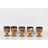 Bryan Newman (1935-2019), five studio pottery goblets, impressed marks to base, 11cm tall (one