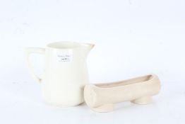 Clarice Cliff Wilkinson Ltd small planter,17.5cm wide, Clarice Cliff Newport Pottery jug, 13.5cm